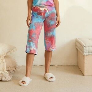 Thisisj Bamboo Tye Dye Crush Cropped Pajama Pants